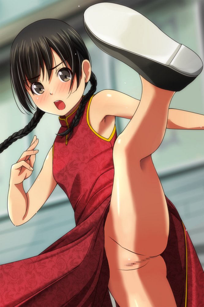 チャイナドレスの虹エロ画像