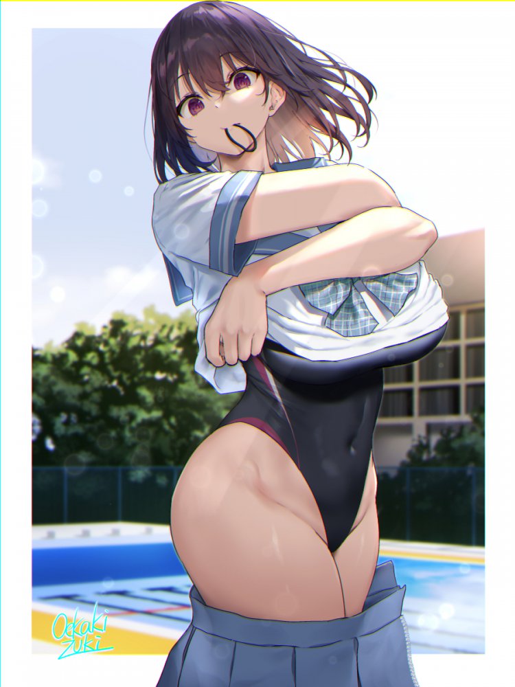 競泳水着のエッチな魅力が分かるエロ画像