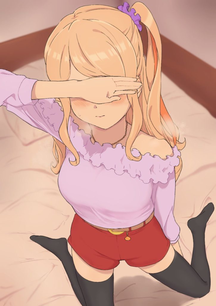 目隠しの二次元エロ画像。
