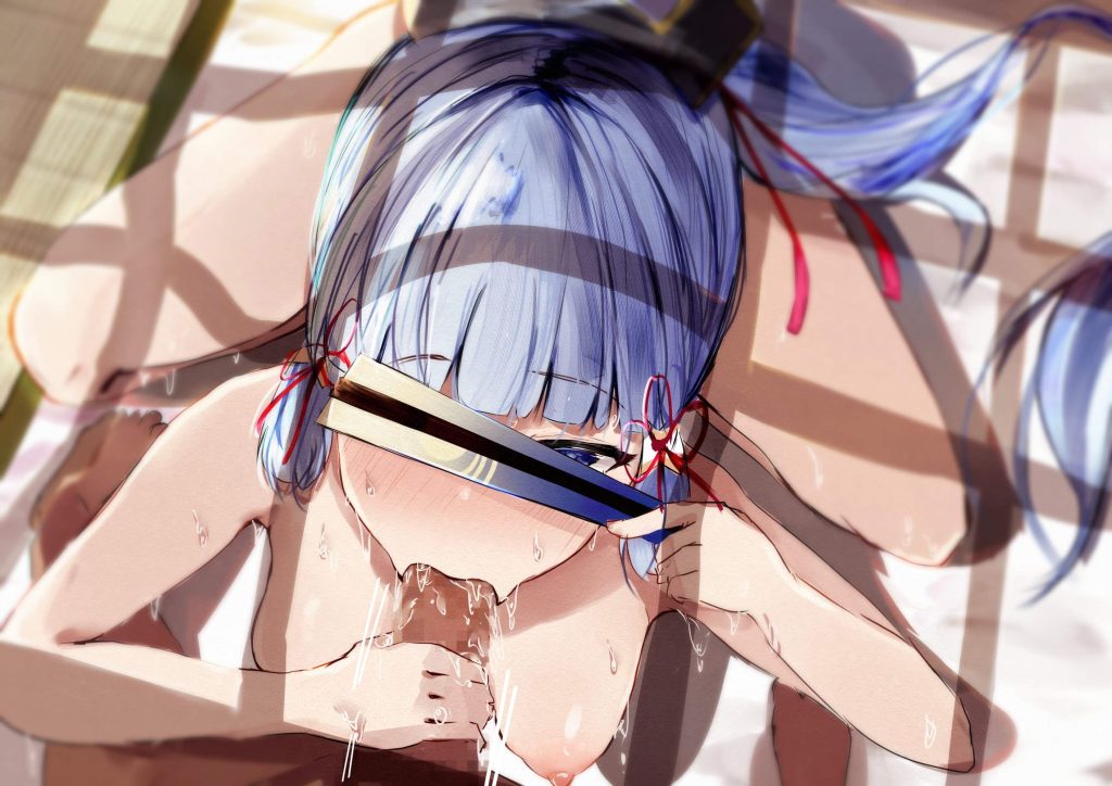 目隠しの二次元エロ画像。