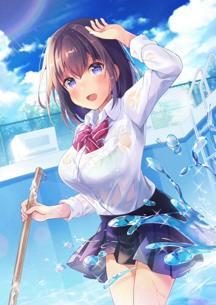 濡れ透けの二次フェチ画像。