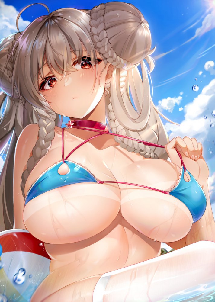 水着画像で今夜もイチャラブ妄想！「やっ♥ダメェ♥そこぉ♥そこいじめないでぇ♥」