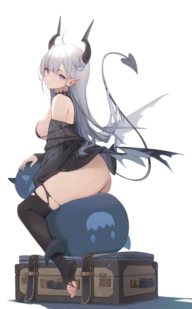たくし上げの二次元エロ画像。
