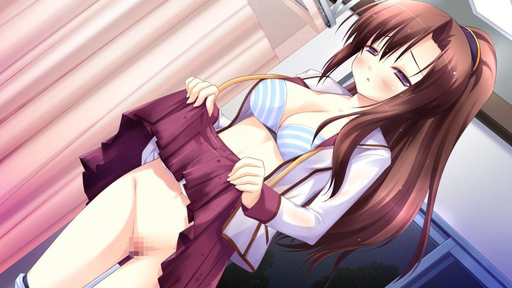 たくし上げの二次元エロ画像。