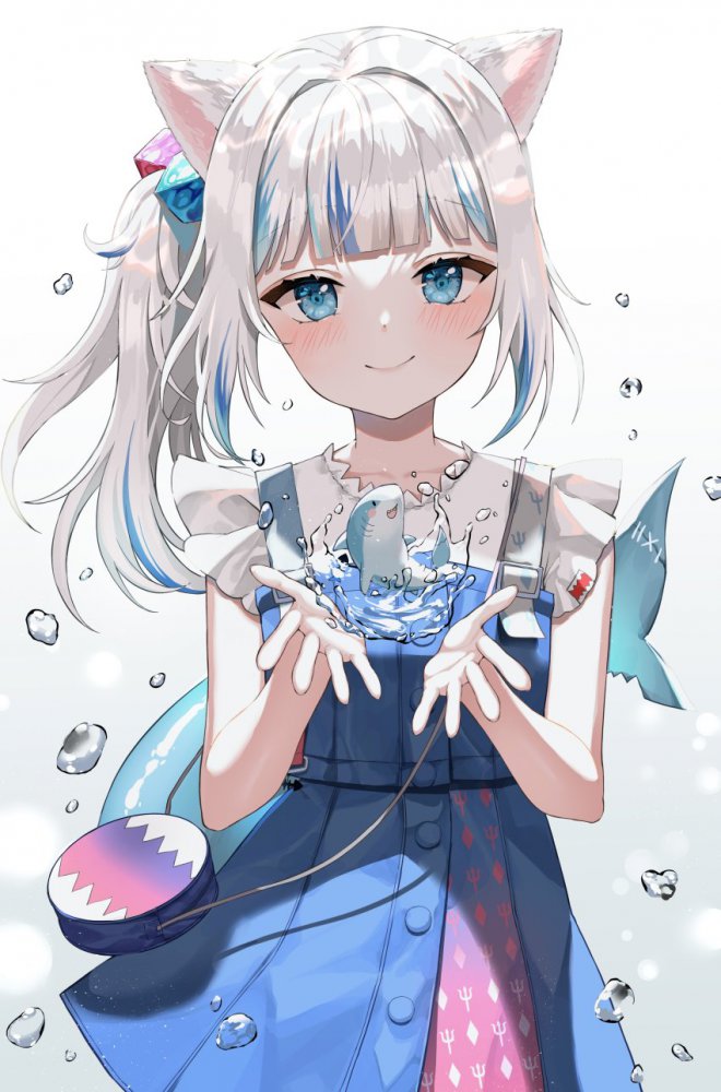 銀髪の可愛い二次元画像。