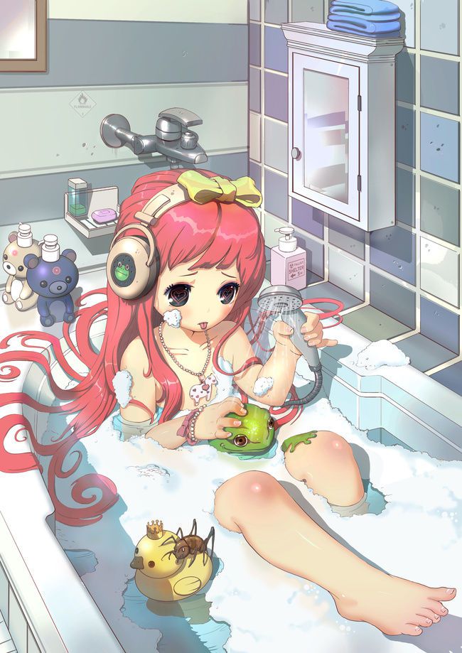 お風呂の二次元エロ画像。