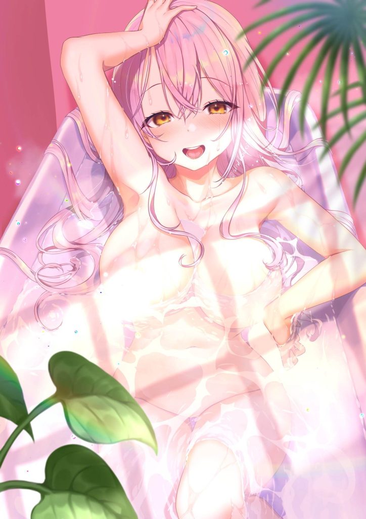 お風呂の二次元エロ画像。