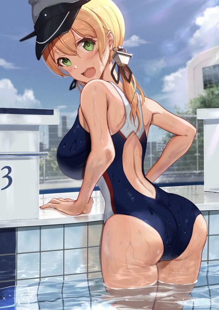 競泳水着の二次エロ画像くだしあ。