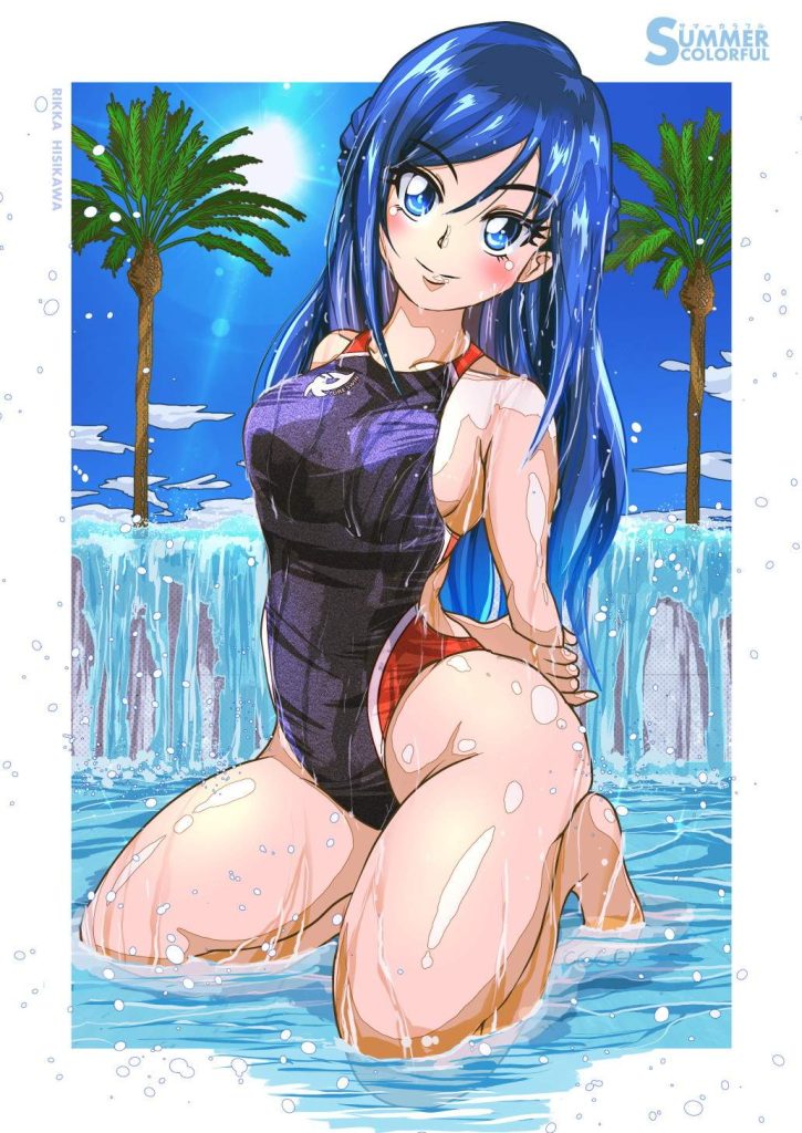 競泳水着の二次エロ画像くだしあ。