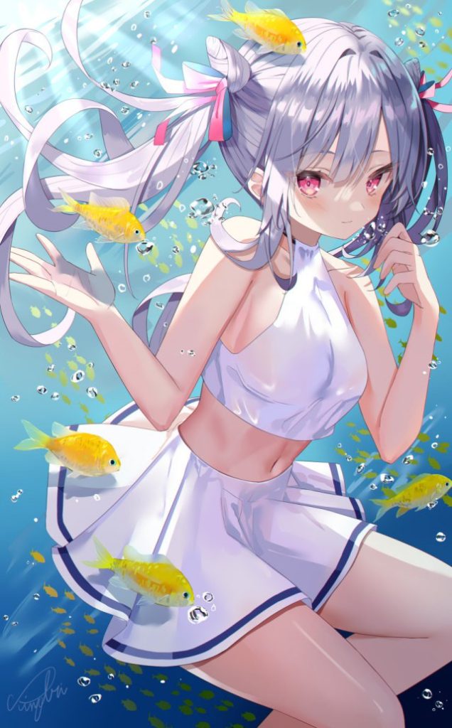 銀髪の二次フェチ画像。
