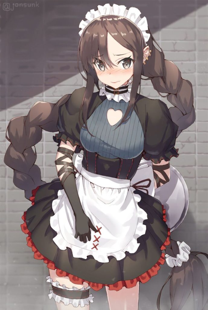 メイドの二次元エロ画像。