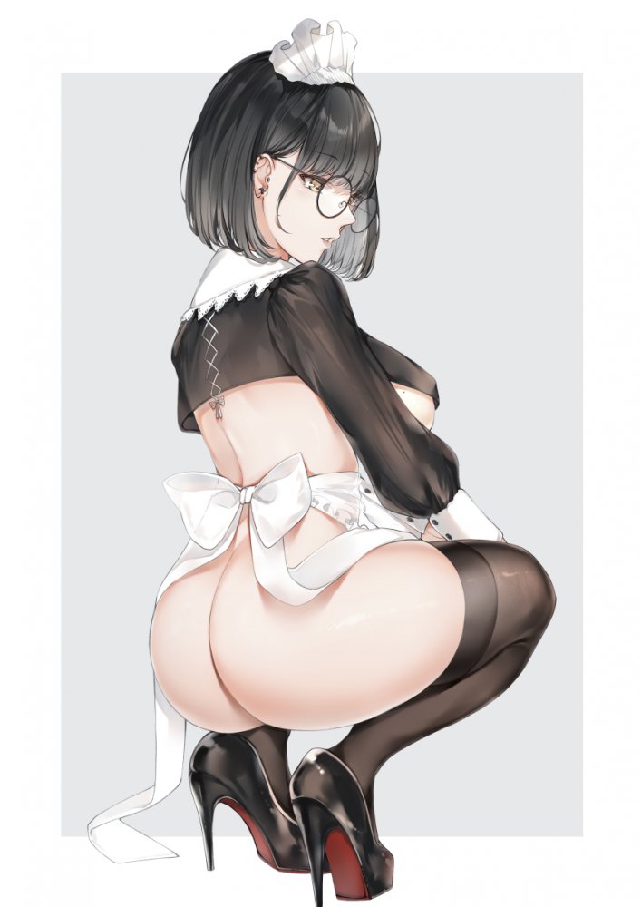 メイドの二次元エロ画像。