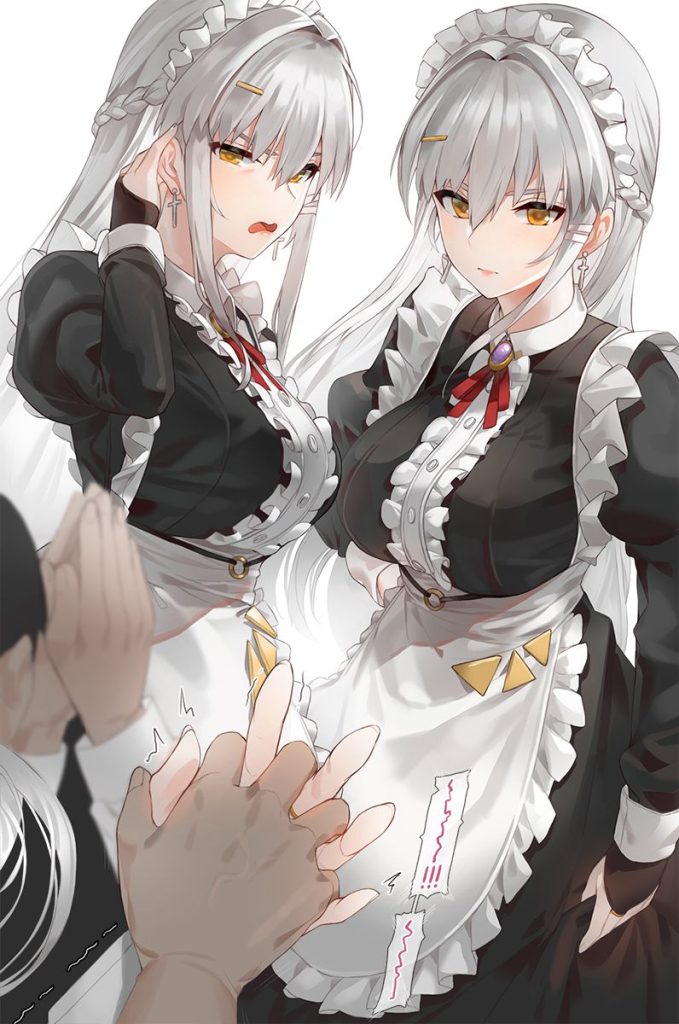 メイドの二次元エロ画像。