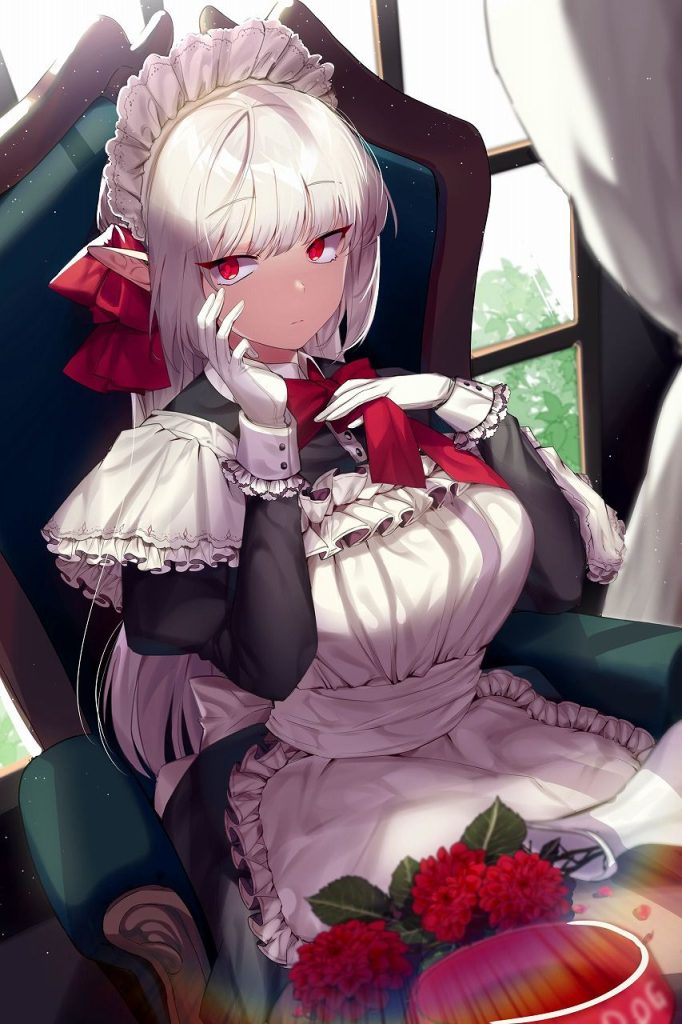 メイドの二次元エロ画像。