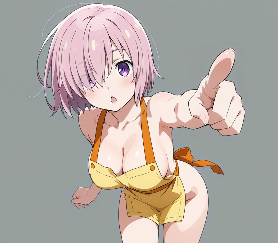 裸エプロンの二次元エロ画像。