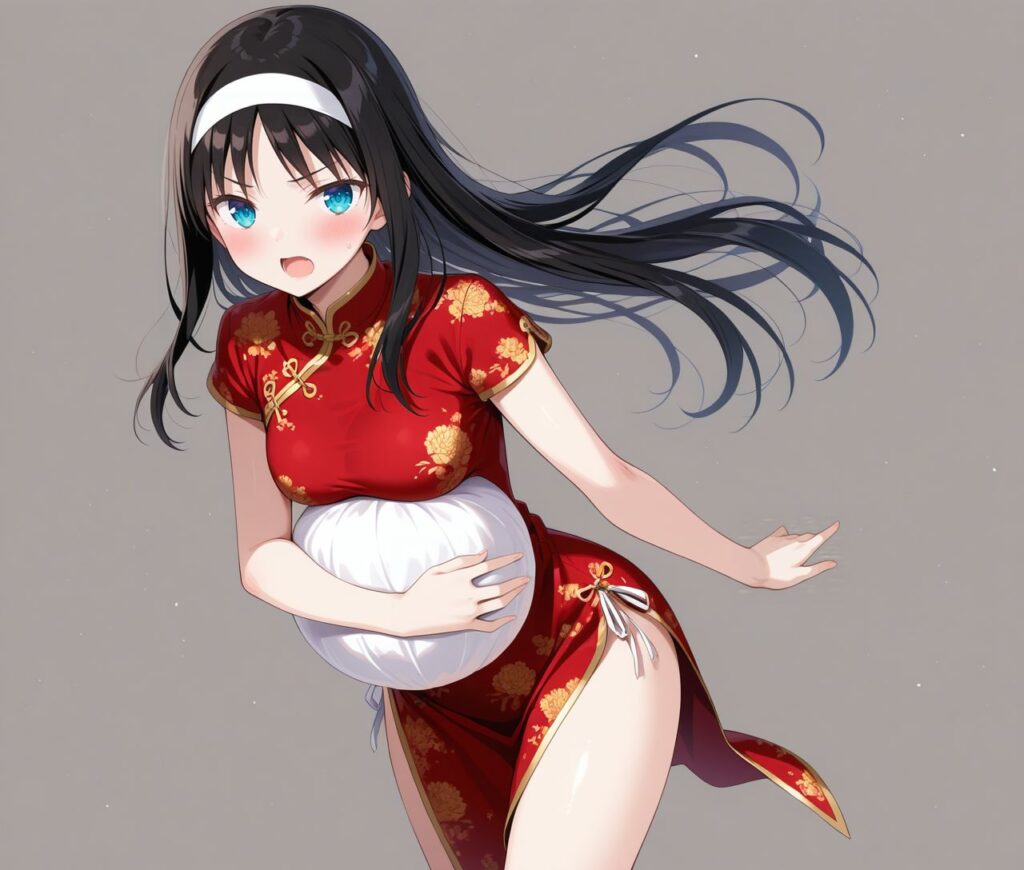 チャイナドレスの二次フェチ画像。
