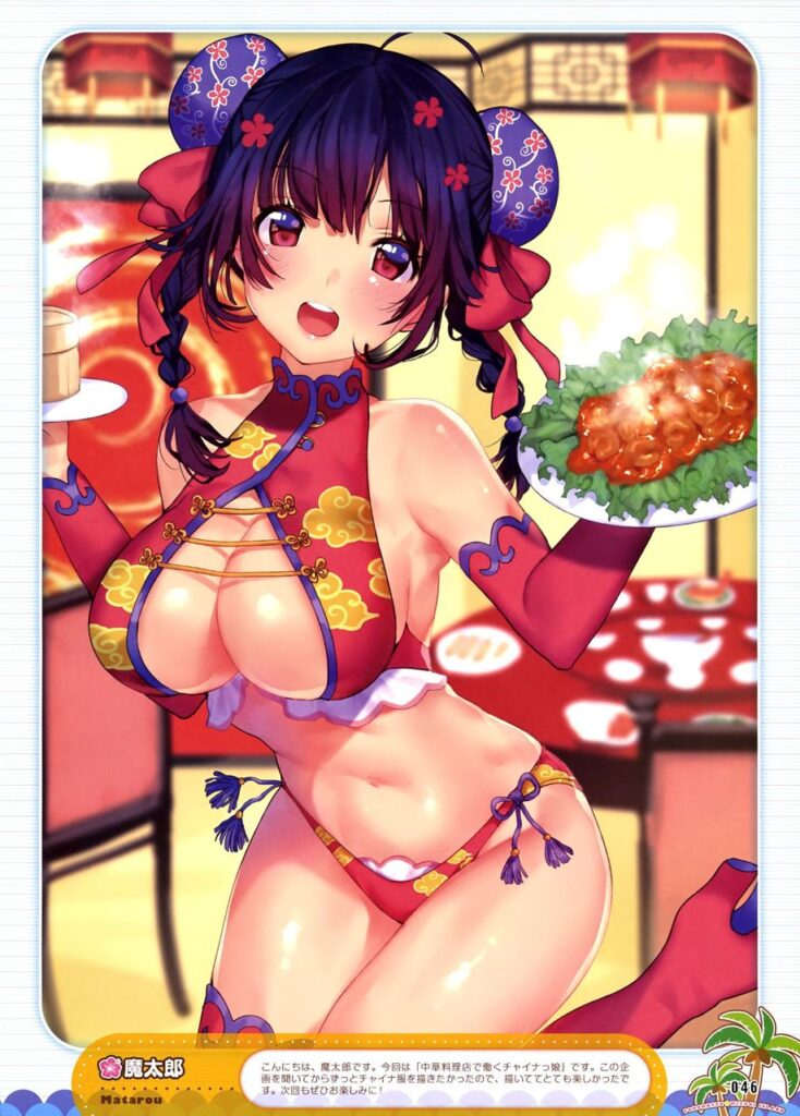 チャイナドレスの二次フェチ画像。