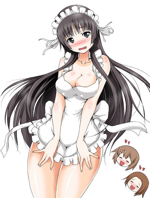 裸エプロンの萌えイラスト