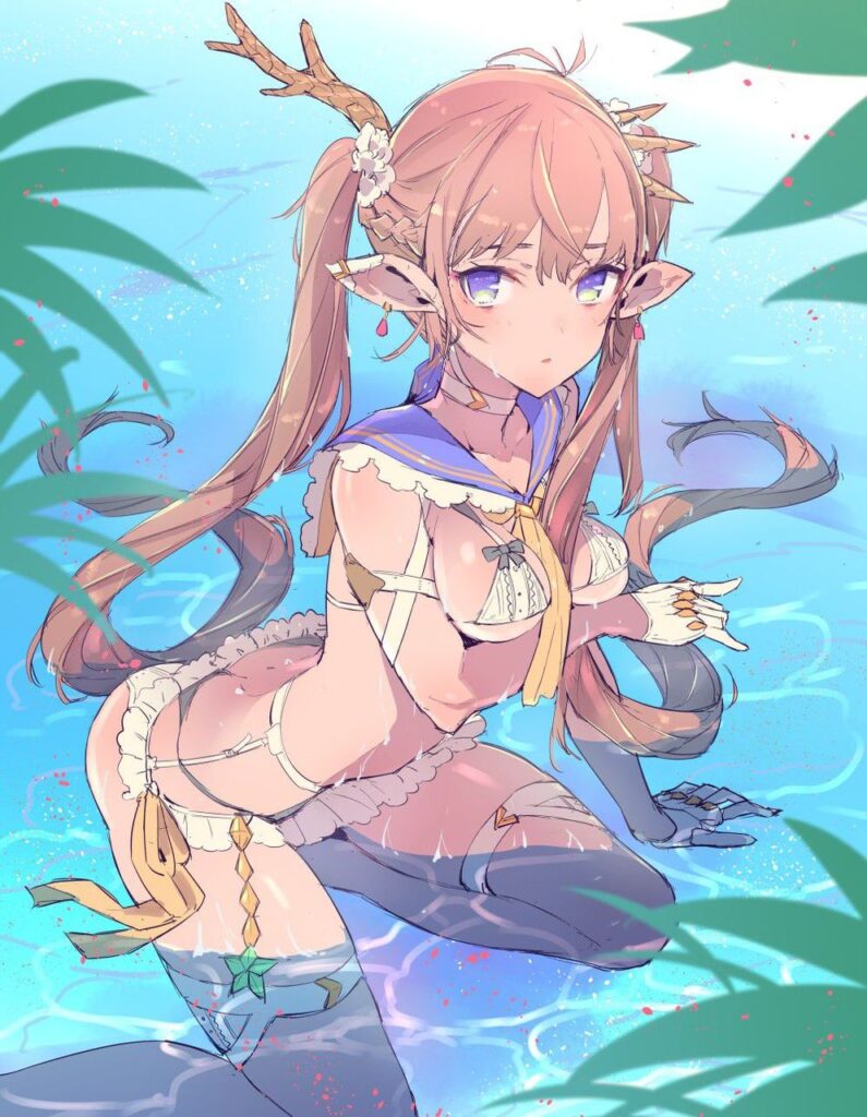 【エルフ】「ひあぁあ♡イキましゅ♡イってぇしまいましゅうぅー♡」エッチなご奉仕画像