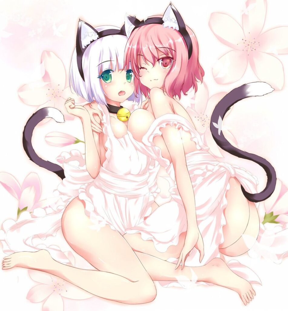 裸エプロンの萌えイラスト