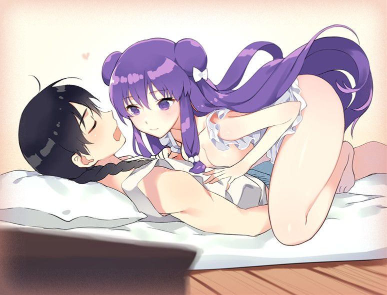 裸エプロンの萌えイラスト