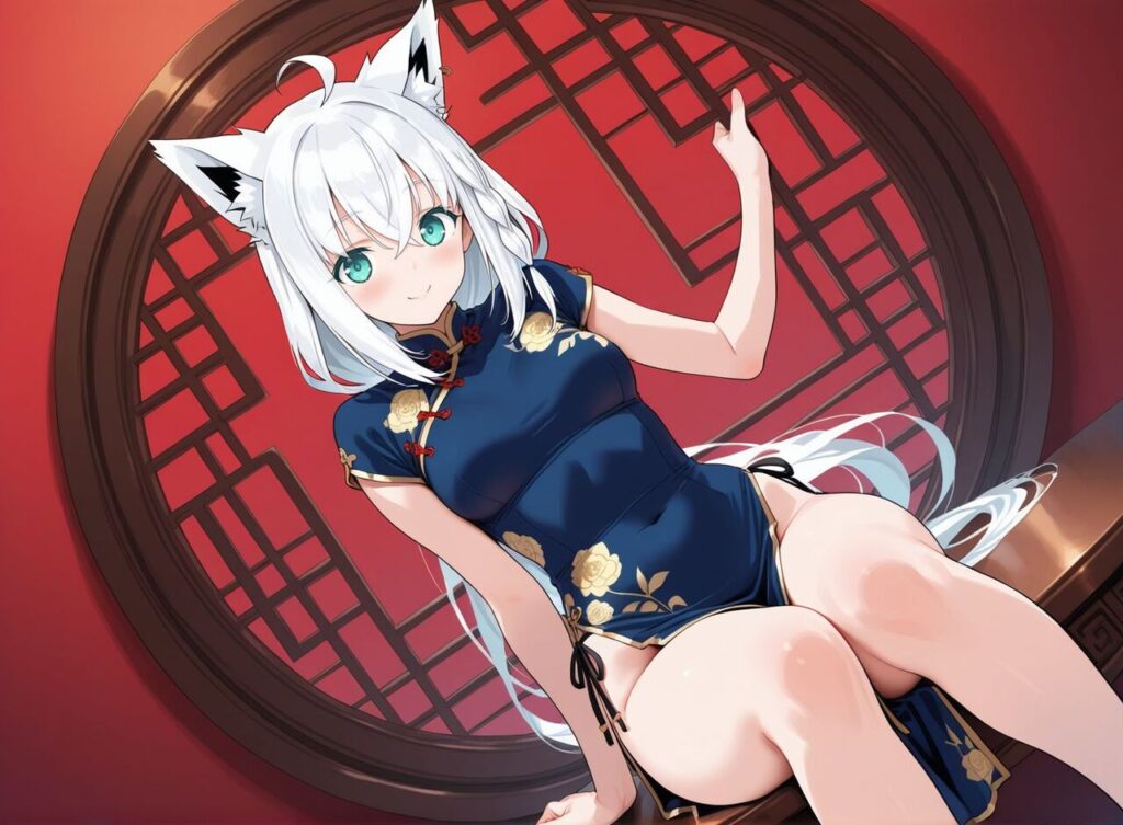 チャイナドレスの二次フェチ画像。