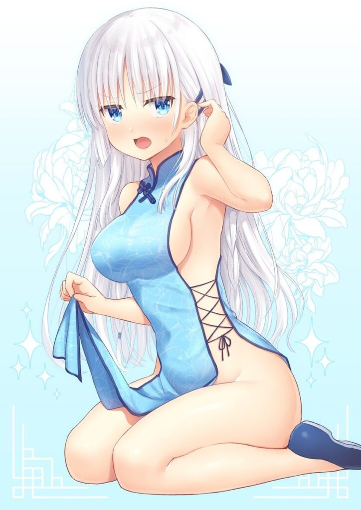 チャイナドレスの二次フェチ画像。