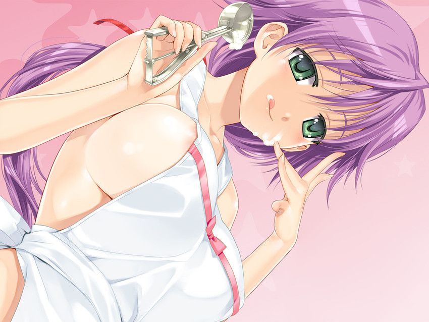 裸エプロンの可愛い二次元画像。