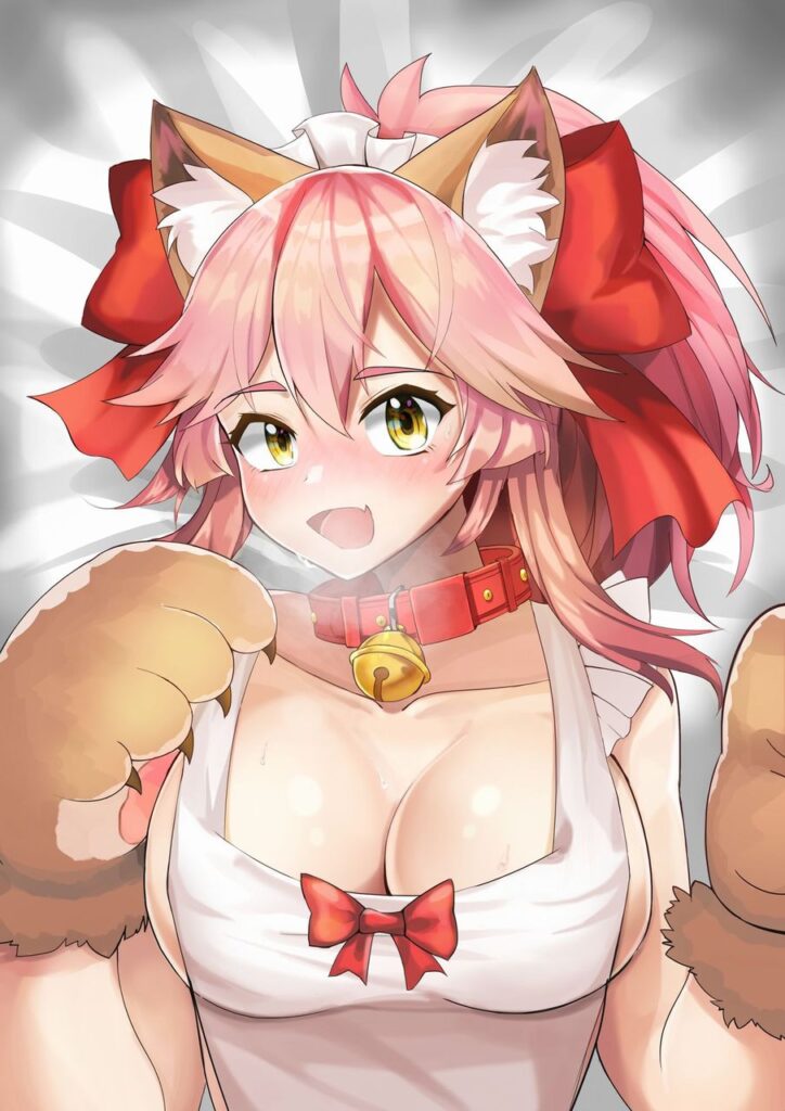 裸エプロンの可愛い二次元画像。