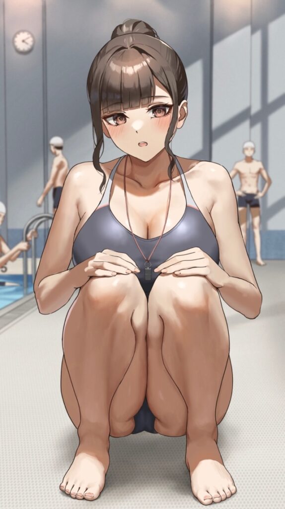 競泳水着の二次フェチ画像。
