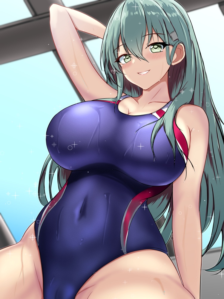 競泳水着の二次フェチ画像。