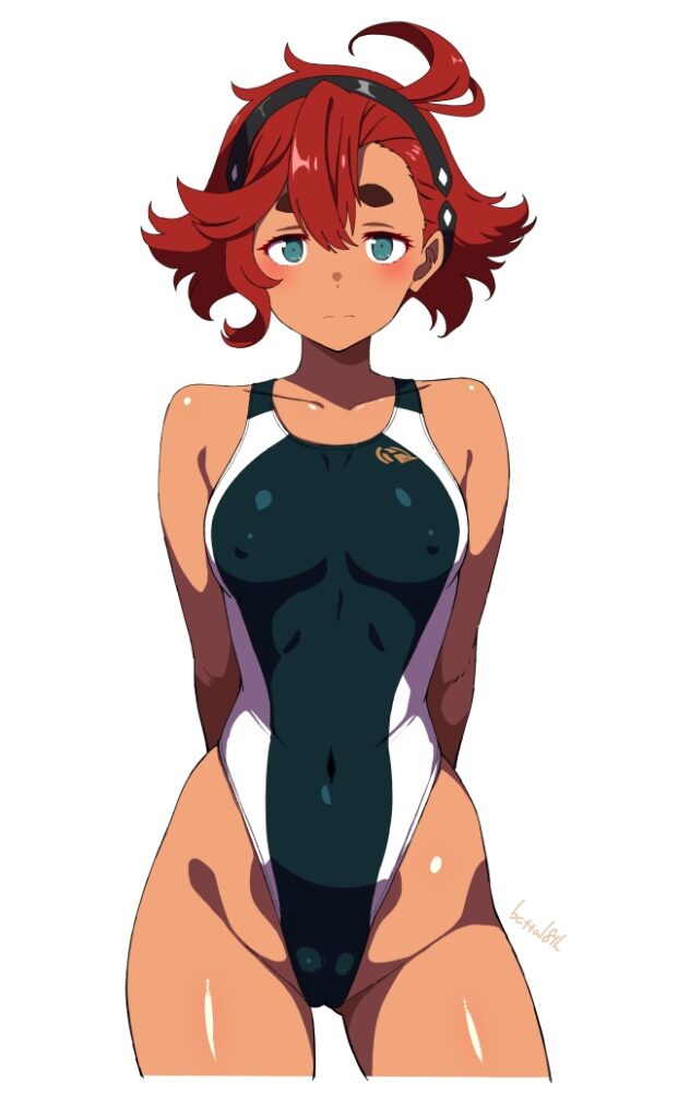 競泳水着の二次フェチ画像。