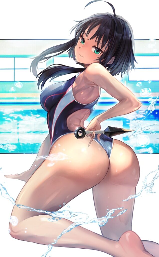 競泳水着の二次フェチ画像。