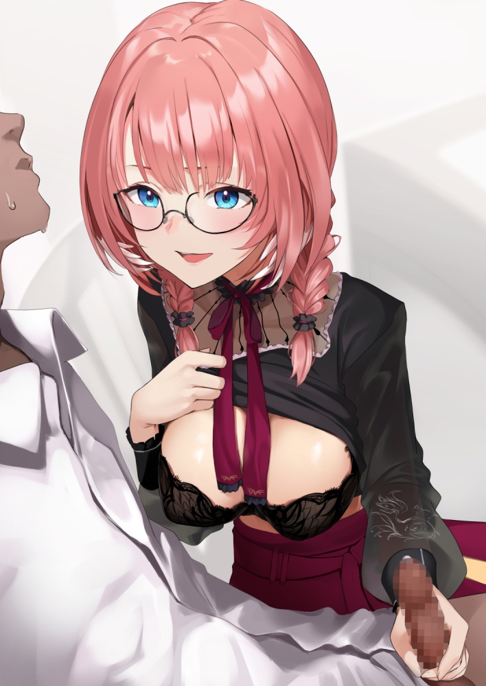 手コキの二次元エロ画像。