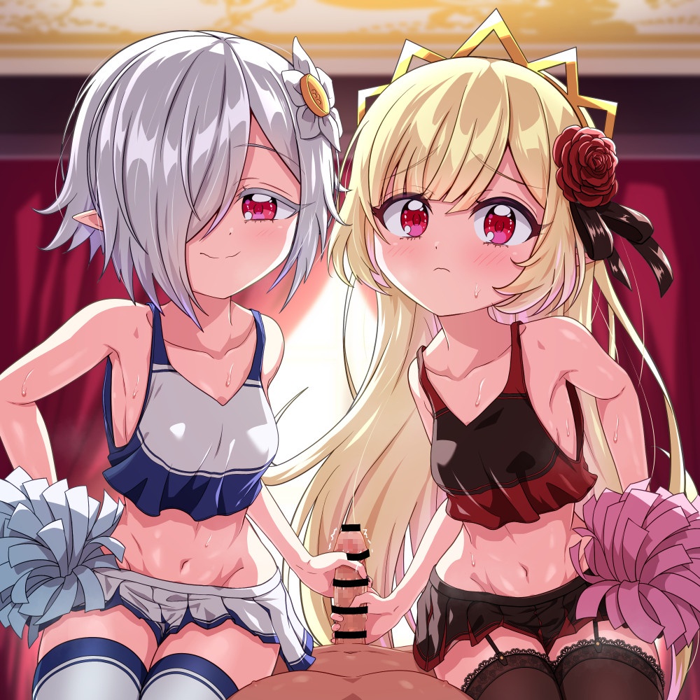 手コキの二次元エロ画像。