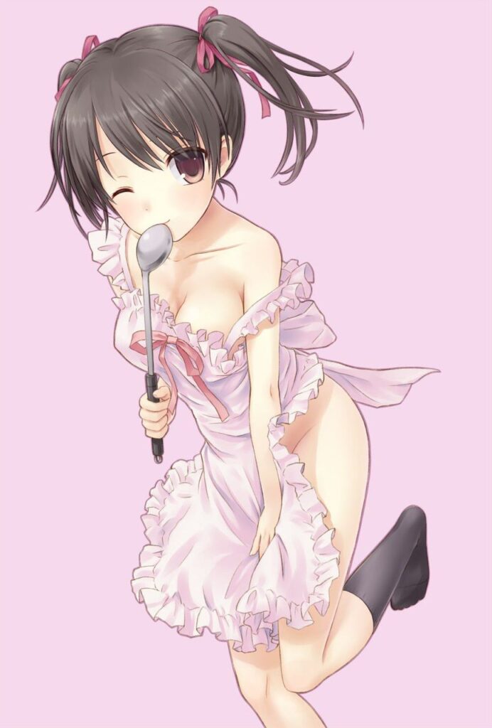 裸エプロンのエロ画像 13